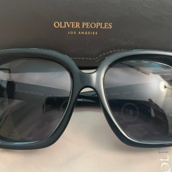 Oliver Peoples Women\'s Nella 56mm Polarized Sunglasses Black / Grey Polar main image 7